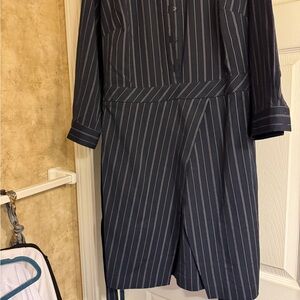 Navy Pinstripe Dress